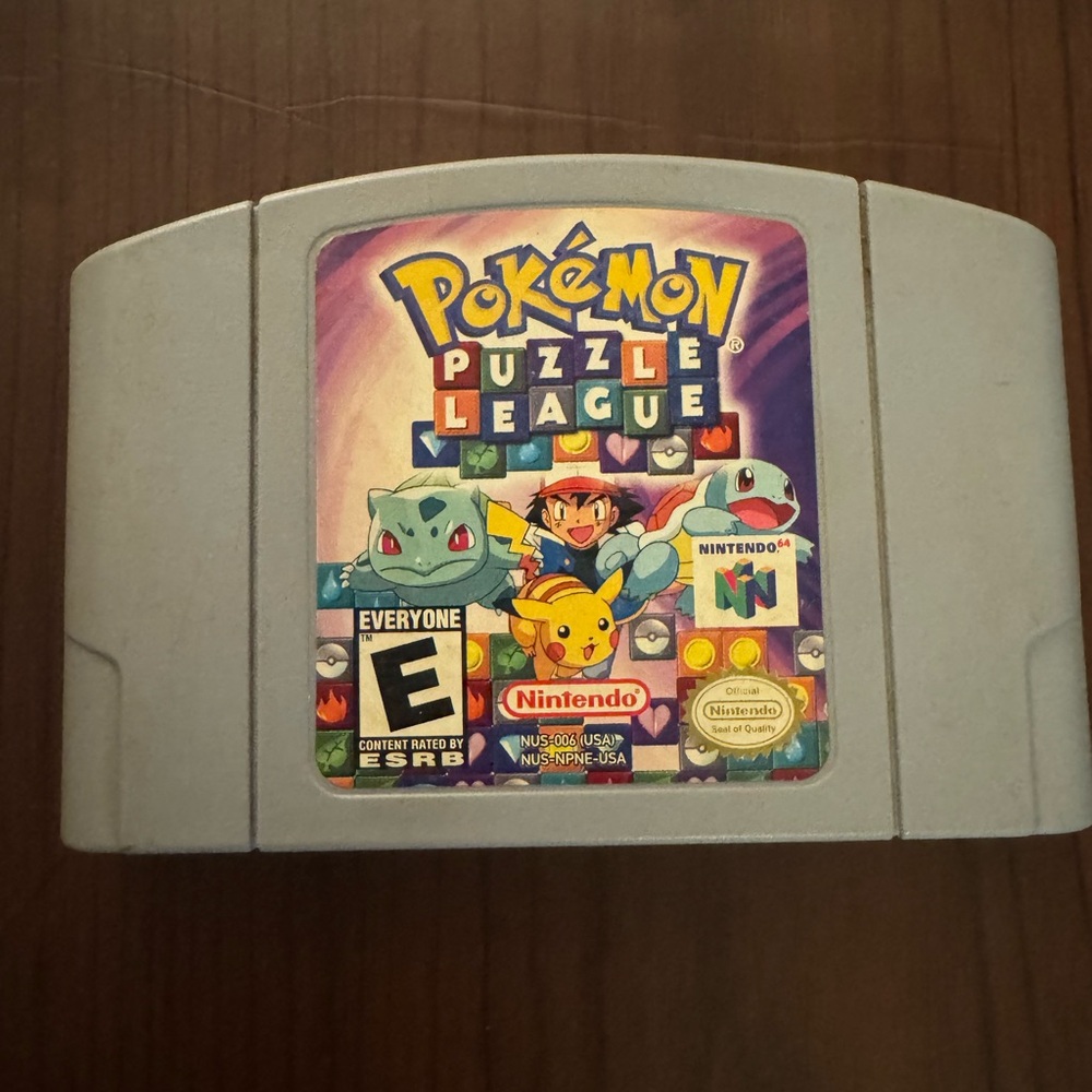 Nintendo Gray Pokémon Puzzle League Game Cartridge